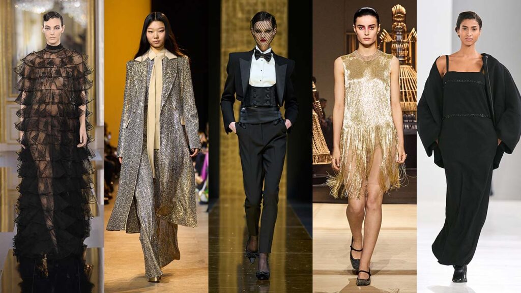 Come vestirsi per le feste 2024. 12 Tendenze moda per il vostro look per le feste di fine anno - Photo courtesy of Valentino, Elie Saab, Dolce & Gabbana, Dior, Max Mara