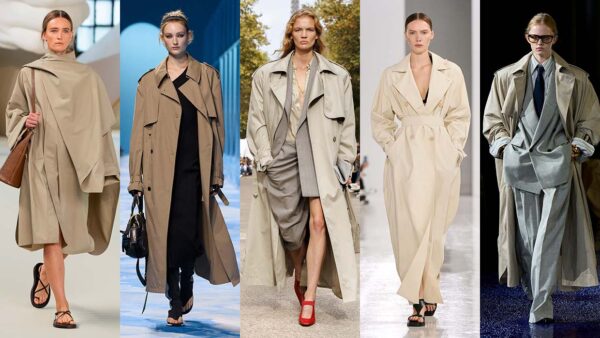 Tirate fuori di nuovo il trench! Ecco le tendenze moda (trench) per la primavera estate 2025 - Photo courtesy of Tod’s, Dior, Stella McCartney, Max Mara, Saint Laurent