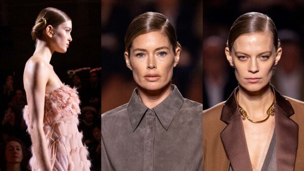 Wet look e chignon per le acconciature di Fendi, idee capelli per l’estate 2025 - Photo courtesy of Fendi